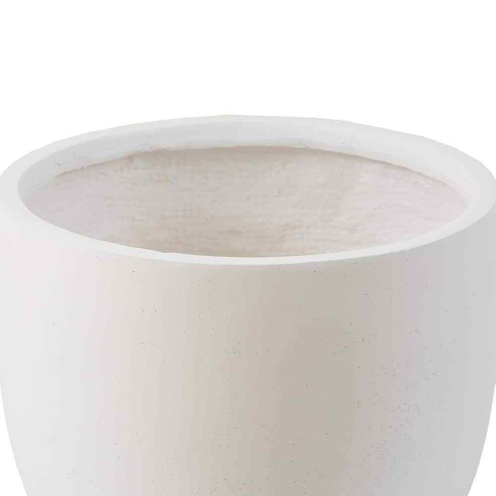 LuxenHome 9.2 in. H Round Tapered White MgO Composite Planter Pot