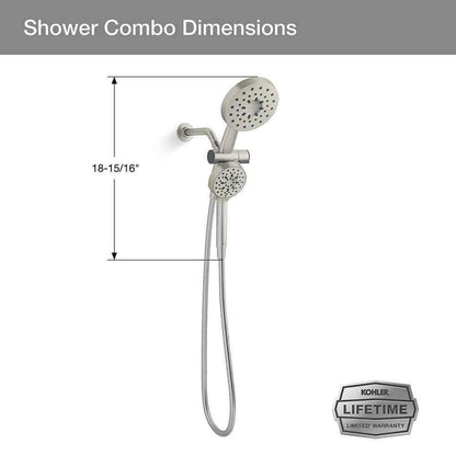 KOHLER Viron Dual Fixed and Handheld Shower Head in Vibrant Brushed Nickel