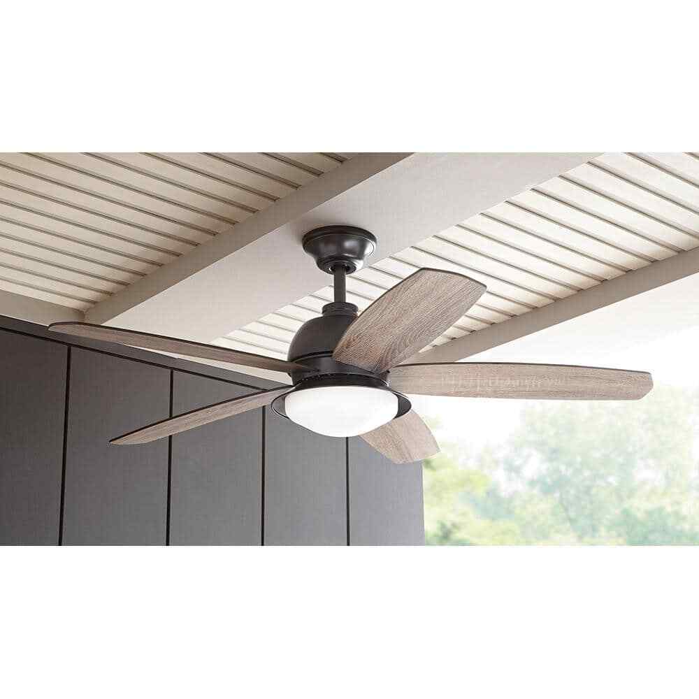 Home Decorators Ackerly 52" LED Iron Ceiling Fan w/ Light Kit and Remote Control