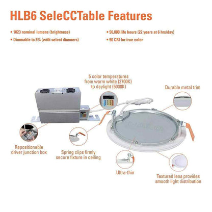 HALO HLB Series 6 in. Canless Dimmable Indoor Outdoor LED Recessed Light Kit