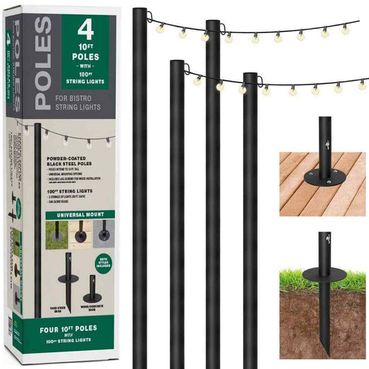 EXCELLO GLOBAL PRODUCTS Outdoor 100 ft. Plug-in Globe Bulb String Light