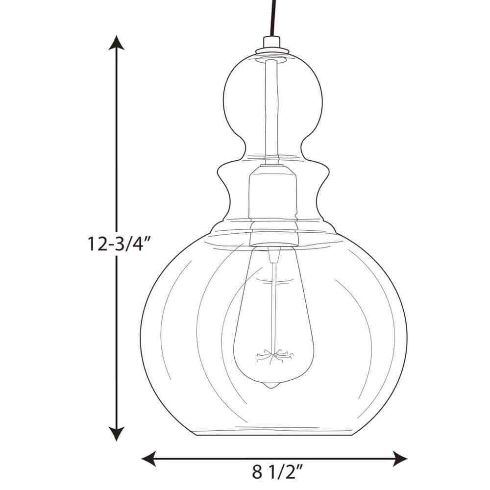 Progress Lighting Staunton 1-Light Brushed Nickel Pendant w/ Clear Glass