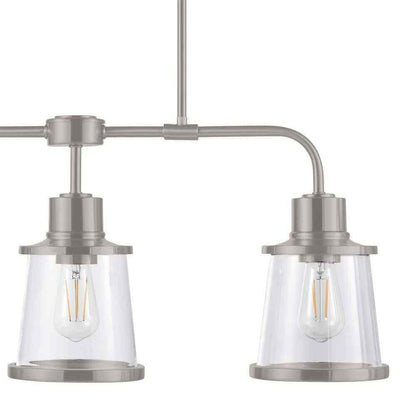 Hampton Bay Rigby 3-Light Brushed Nickel Linear Dining Room Chandelier