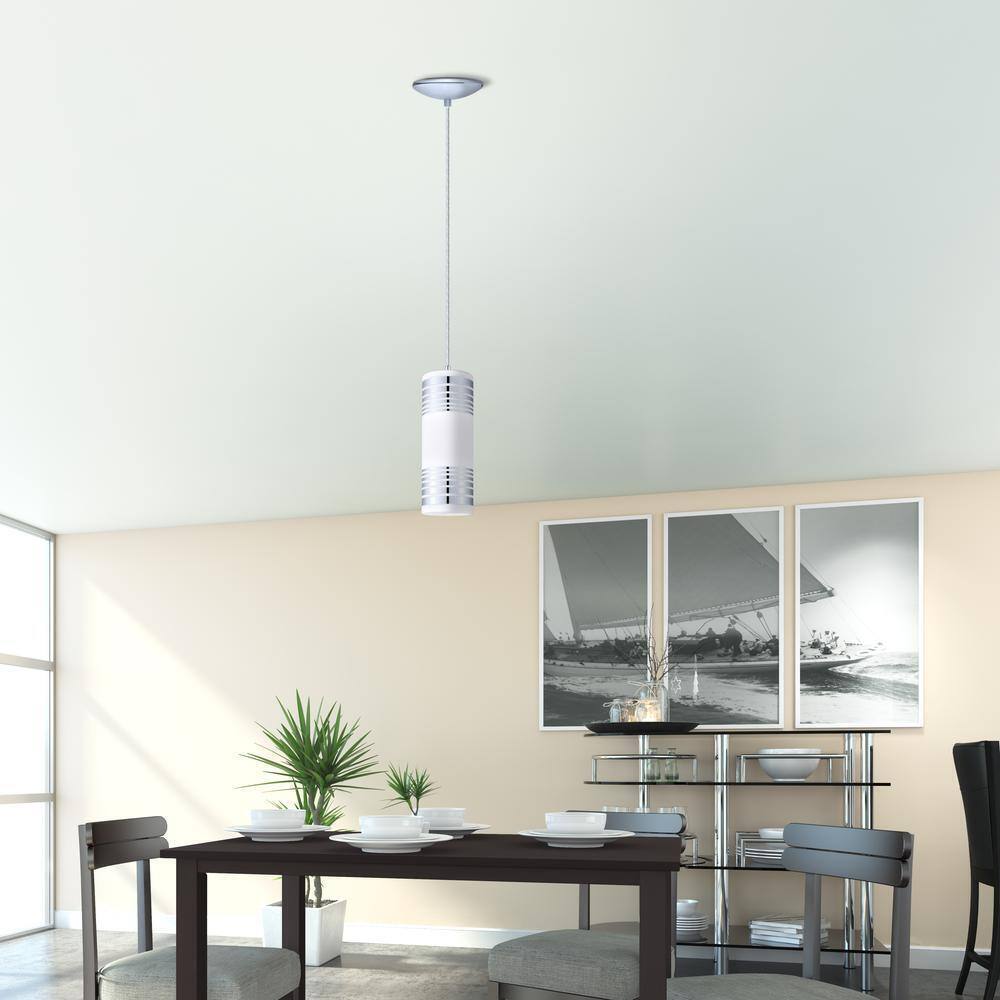 Eglo Bayman 4.96 in. W x 59 in. H  1-Light Chrome Mini Pendant