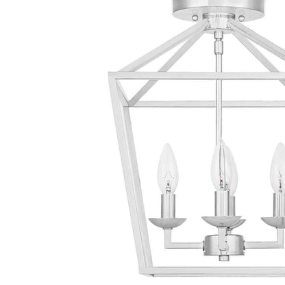 Home Decorators Weyburn 16.5 in 4-Light Polished Chrome Lantern Semi-Flush Mount