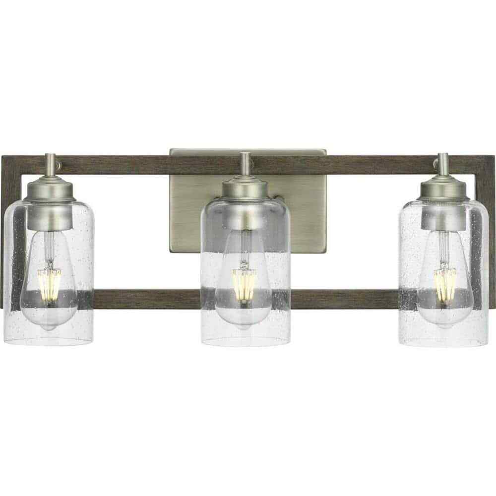 Progress Lighting Truxel 22 in. 3-Light Antique Nickel Vanity Light