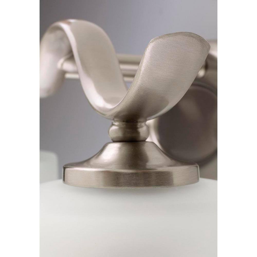 Progress Lighting Inspire 2-Light Brushed Nickel Etched Glass Bath Vanity