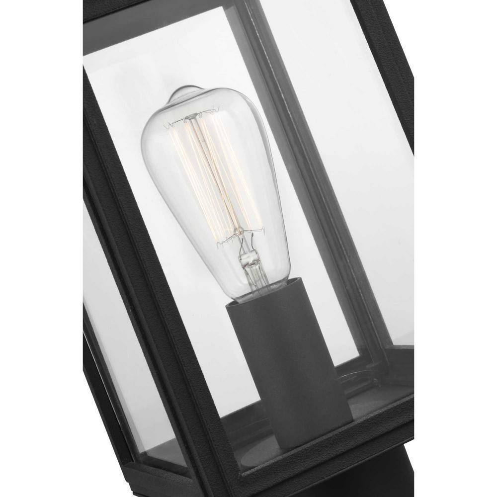 Progress Lighting Grandbury Textured Black Clear Glass Outdoor Post Light