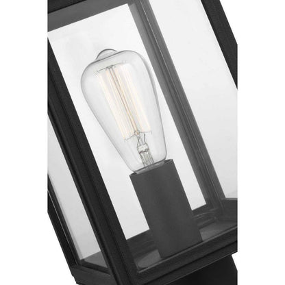 Progress Lighting Grandbury Textured Black Clear Glass Outdoor Post Light