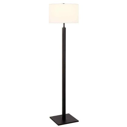 Hudson+Canal Flaherty 62.32 in. Blackened Bronze Floor Lamp with Fabric Shade