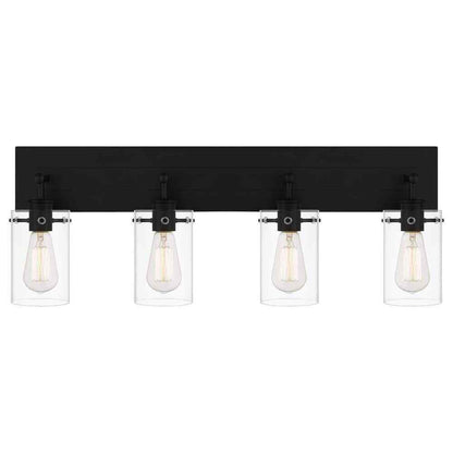 Hampton Bay Regan 29.25 in. 4-Light Matte Black Bathroom Vanity Light