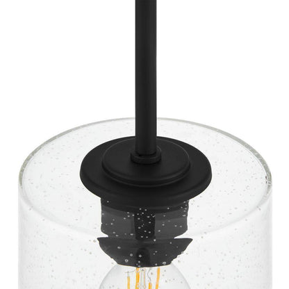 Home Decorators Helenwood 1-Light Matte Black Craftsman Pendant Light