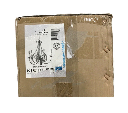 KICHLER Dover 25 " 5-Light Brushed Nickel Transitional Candle Empire Chandelier