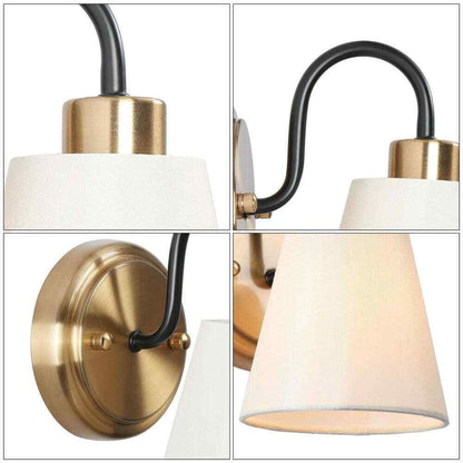 LNC Modern Classic 1-Light Plated Brass and Black Wall Sconce