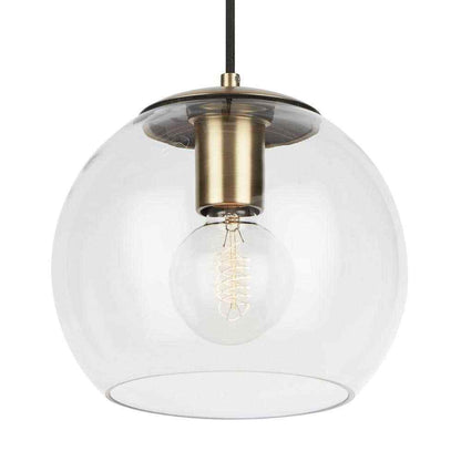 Home Decorators Collection 1-Light Antique Brass and Glass Mini-Pendant AF42409S