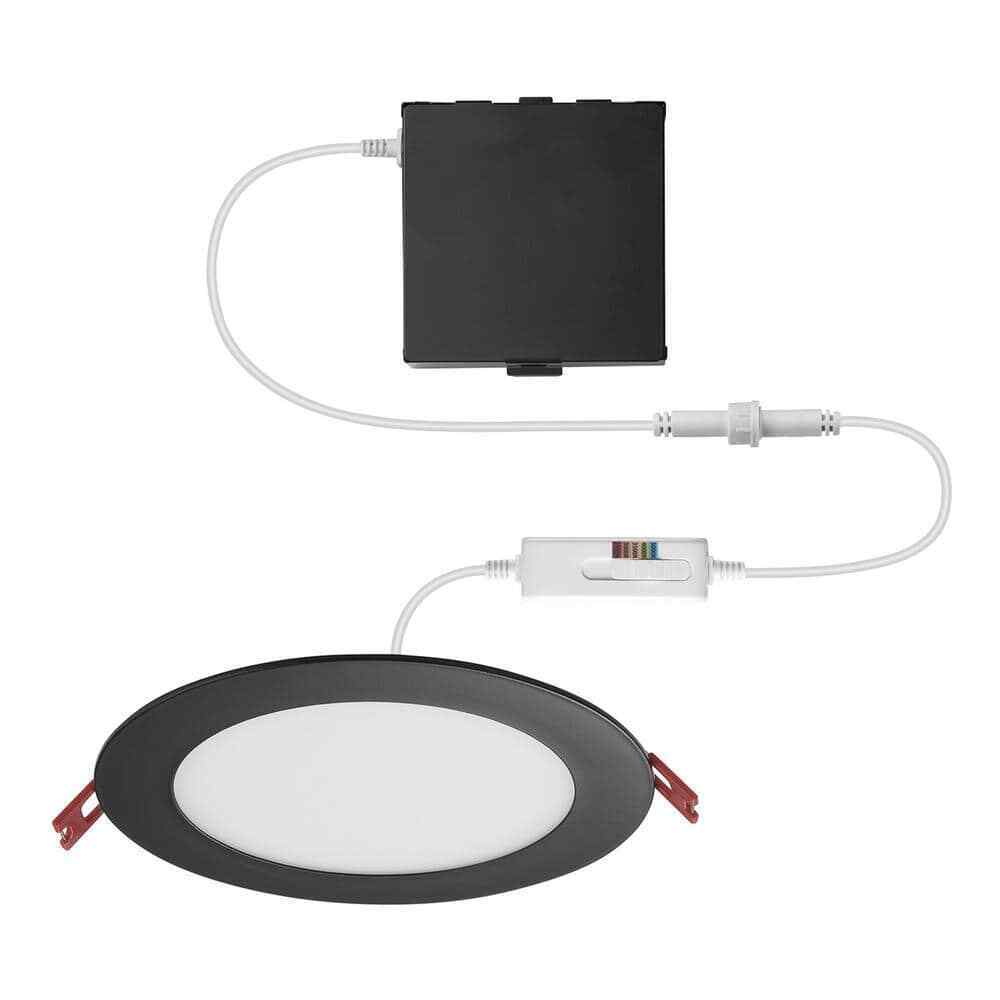 Commercial Electric 6 in. Selectable Canless Recessed Integrated Kit Matte Black
