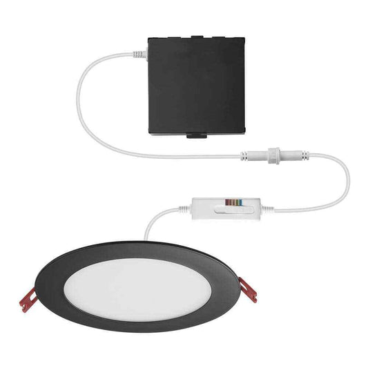 Commercial Electric 6 in. Selectable Canless Recessed Integrated Kit Matte Black