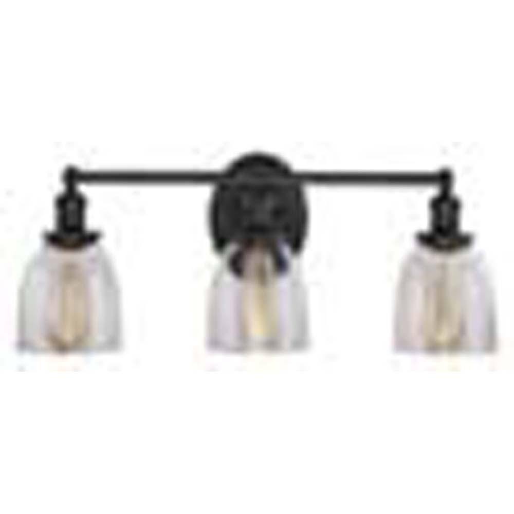 Home Decorators Collection Evelyn 26.75 in. 3-Light Matte Black Modern