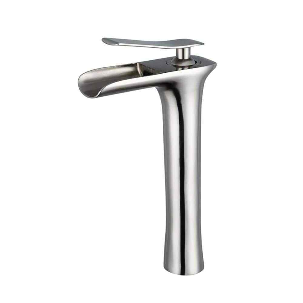Fapully Waterfall Single Hole Single-Handle Bathroom Faucet in Brushed Nickel