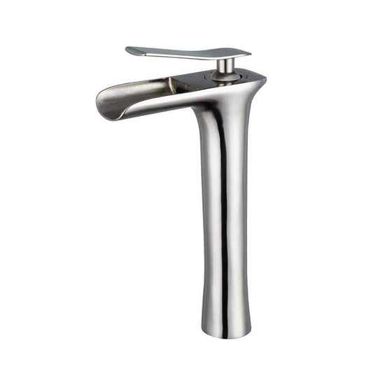 Fapully Waterfall Single Hole Single-Handle Bathroom Faucet in Brushed Nickel