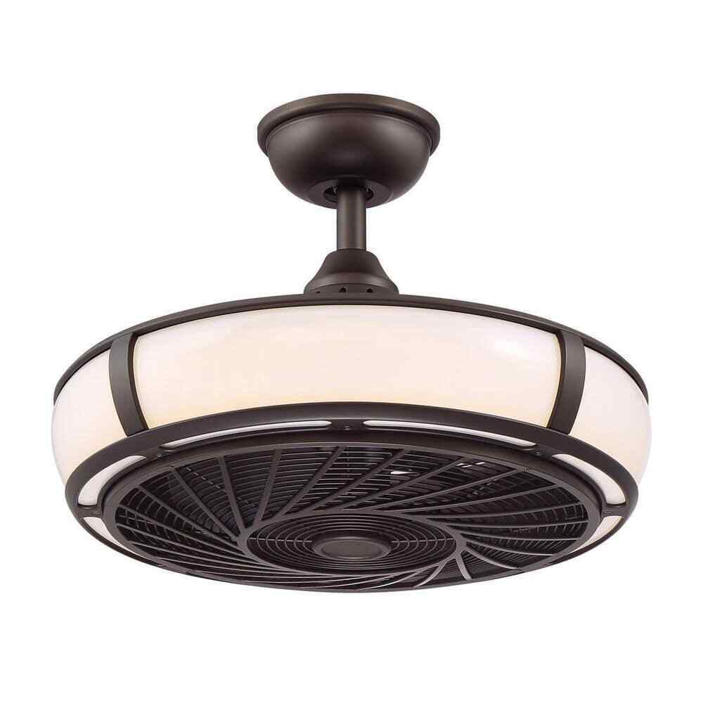 Home Decorators Tuilene 21 in. Integrated LED Espresso Bronze Ceiling Fan