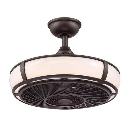 Home Decorators Tuilene 21 in. Integrated LED Espresso Bronze Ceiling Fan