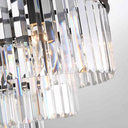 SILJOY 6-Lights Black Crystal Chandeliers 20 in. for Dining Room Bedroom