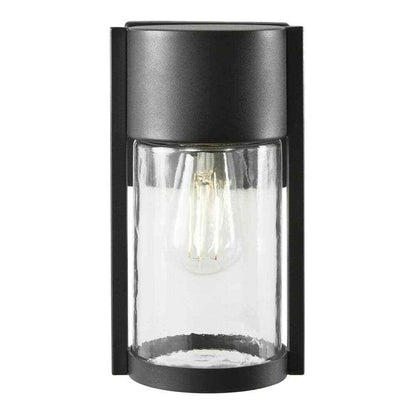 Hampton Bay Kempster 9.92 in. Modern Matte Black Outdoor Wall Cylinder Light