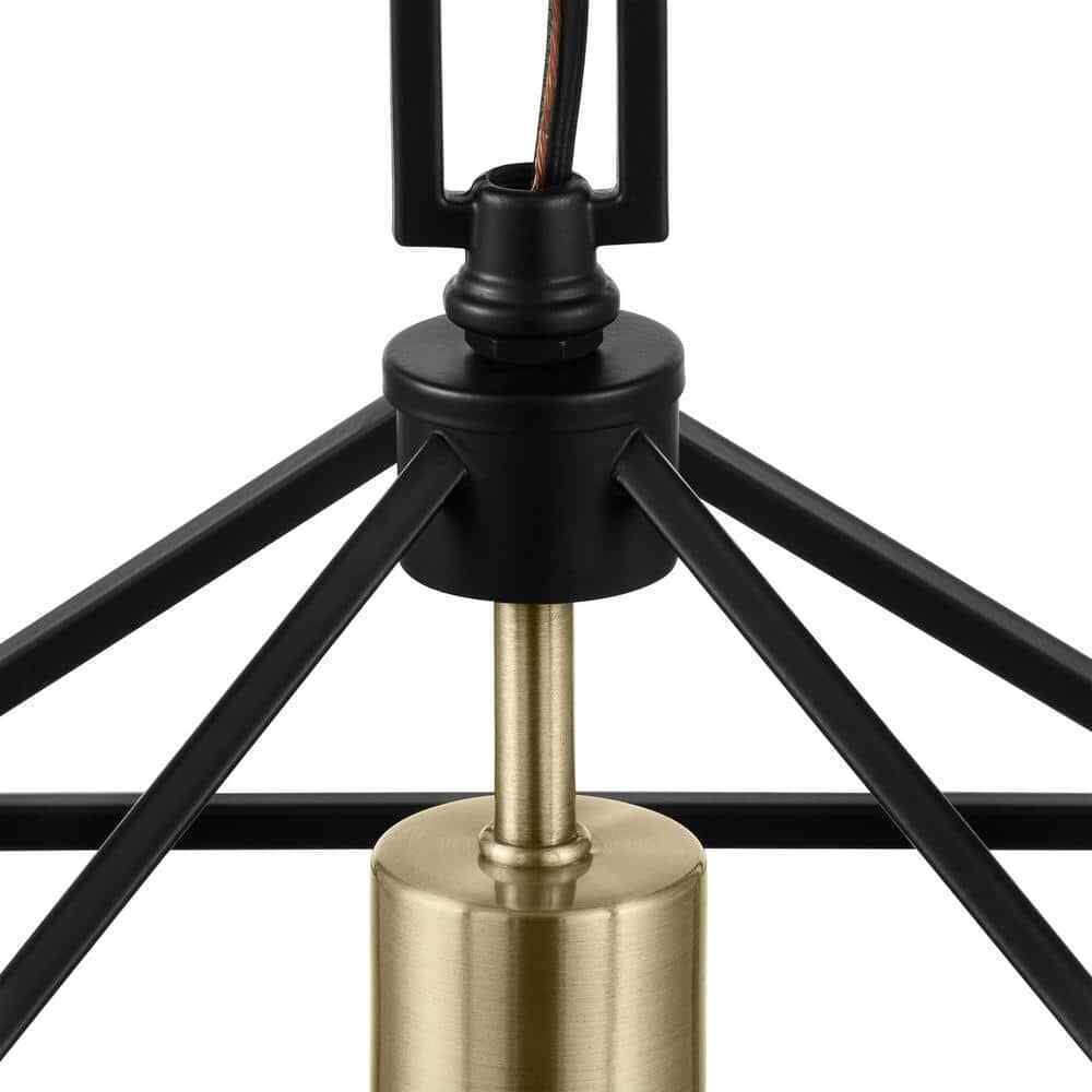Home Decorators Weyburn 1-Light Black and Gold Farmhouse Mini Pendant Light