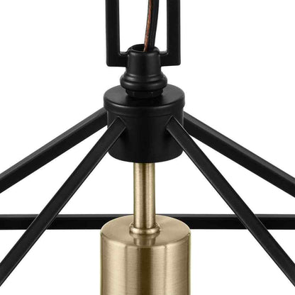 Home Decorators Weyburn 1-Light Black and Gold Farmhouse Mini Pendant Light
