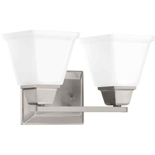 Progress Lighting Clifton Heights Collection 2-Light Brushed Nickel Vanity Light