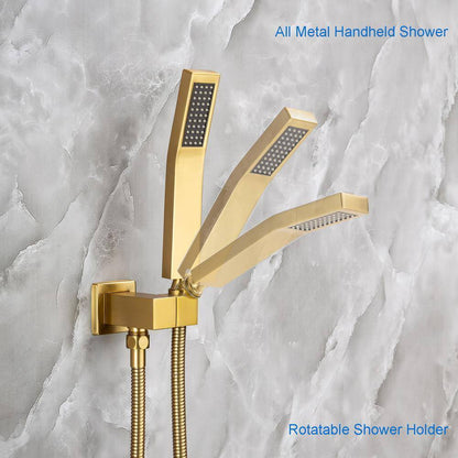 rainlex 10 in. Shower Head High Pressure Shower Faucet Gold Color Valve Included