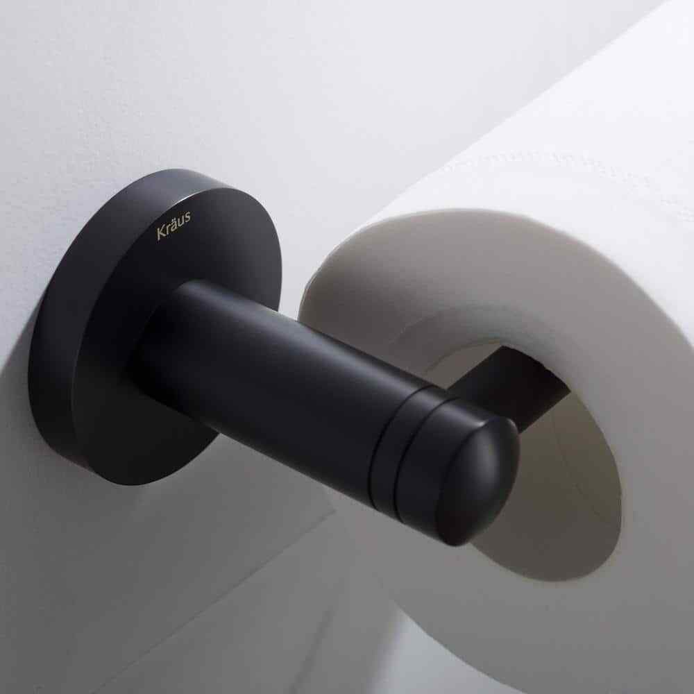 KRAUS Elie Bathroom Toilet Paper Holder in Matte Black KEA-18829MB