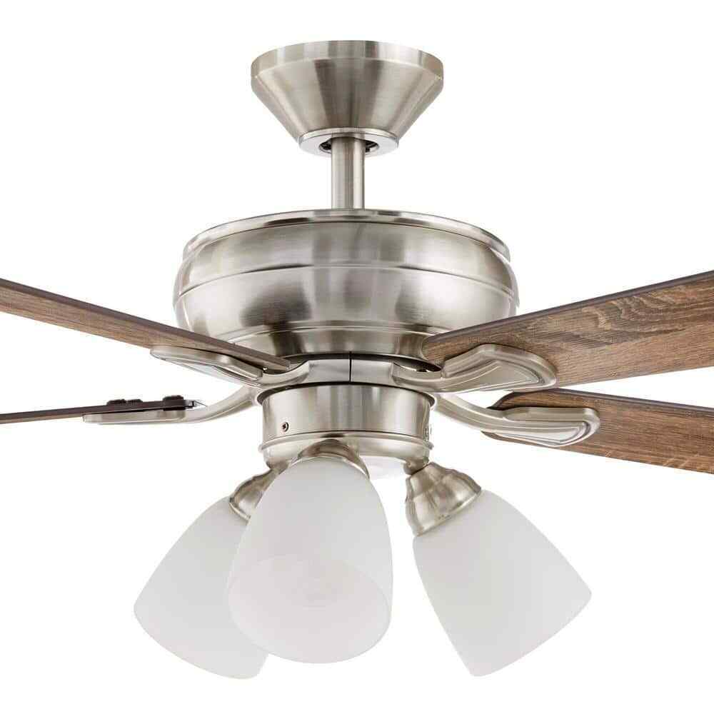 Hampton Bay Riley 44 in. Indoor LED Brushed Nickel Ceiling Fan w/ Light Kit