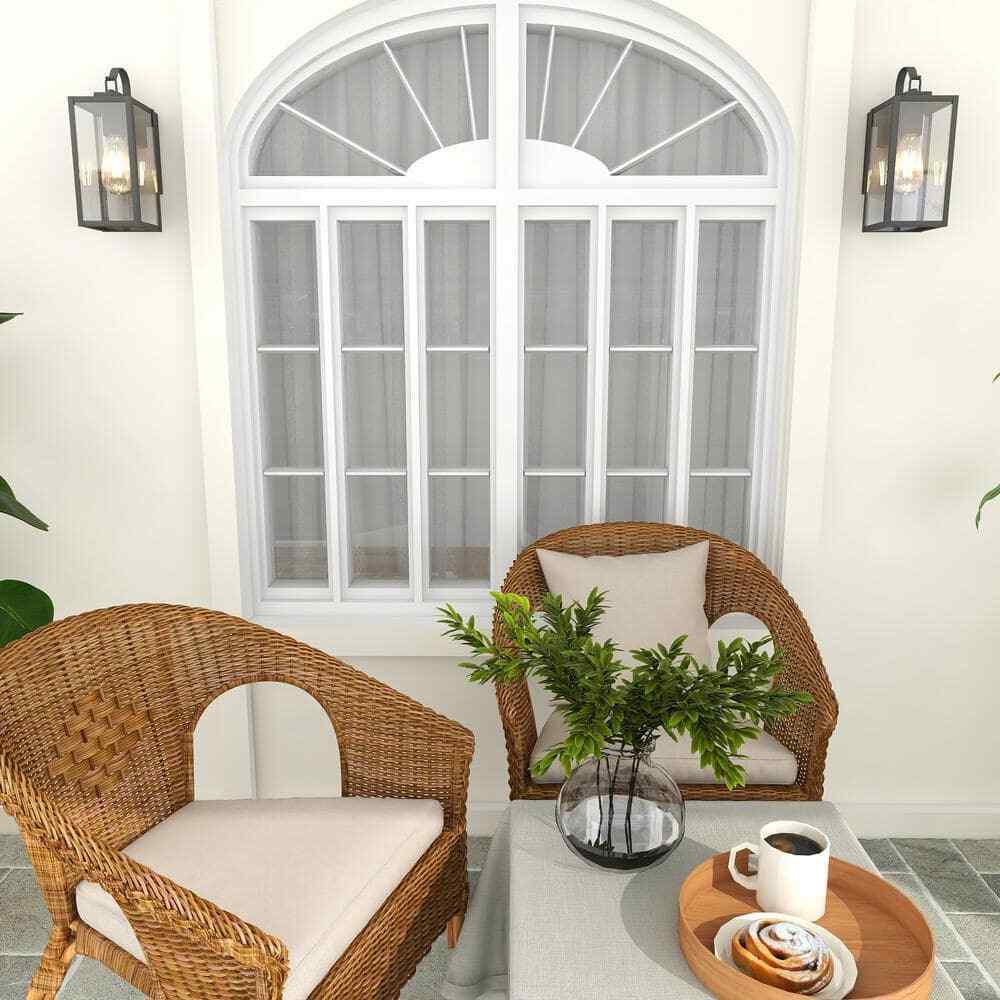 Dawn 13 in. 1-Light Matte Black Hardwired Outdoor Wall Lantern Modern Sconce