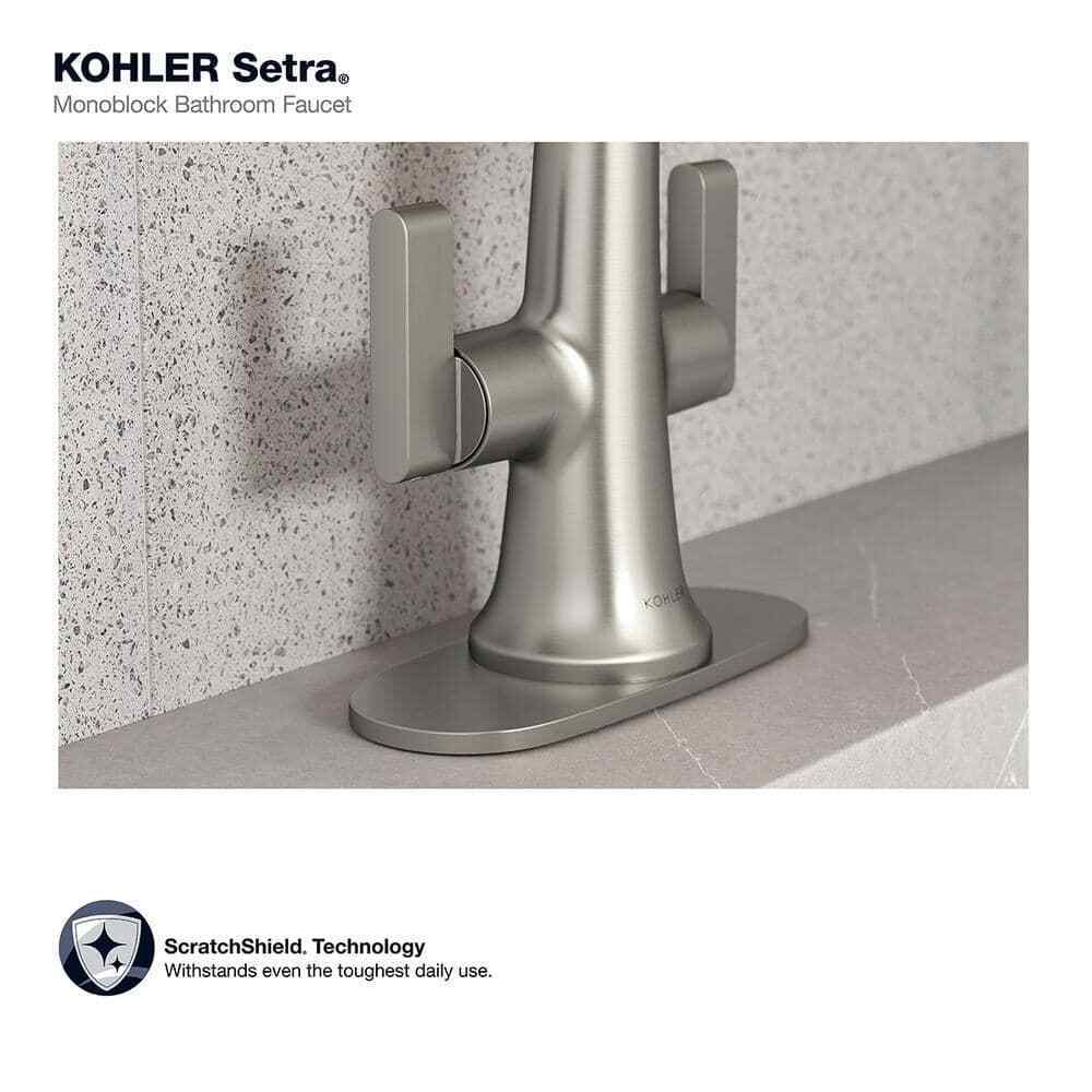 KOHLER Setra Single Hole 2-Handle Monoblock Bathroom Faucet in Brushed Nickel