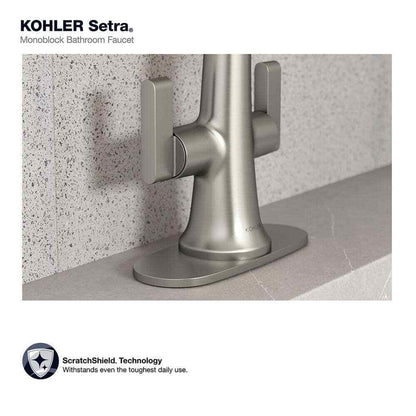 KOHLER Setra Single Hole 2-Handle Monoblock Bathroom Faucet in Brushed Nickel
