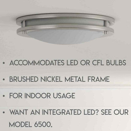 HomeSelects Saturn 2-Light Brushed Nickel Flush Mount 6102