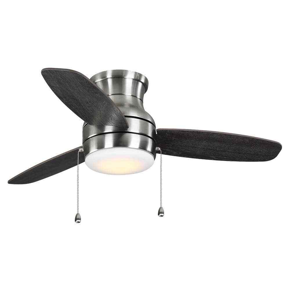 Home Decorators Ashby Park 44 in. LED Brushed Nickel Ceiling Fan w/ Light Kit