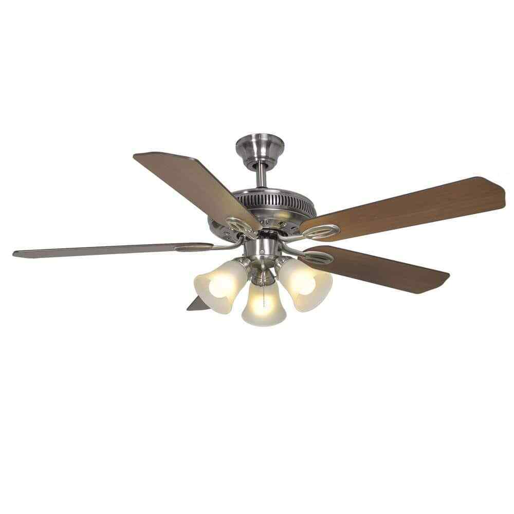 Hampton Bay Glendale 52 in. LED Indoor Brushed Nickel Ceiling Fan with Light Kit