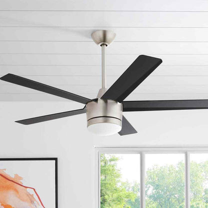 Home Decorators Merwry 52 in. Integrated LED Indoor Brushed Nickel Ceiling Fan