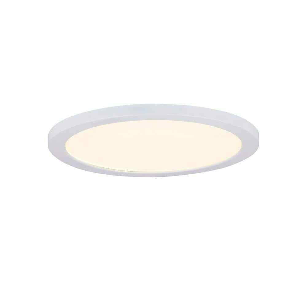 Commercial Electric 19 in. 5CCT Selectable LED Flush Mount Matte White 2-Pack