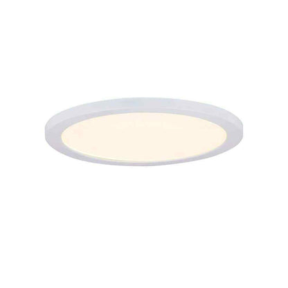 Commercial Electric 19 in. 5CCT Selectable LED Flush Mount Matte White 2-Pack