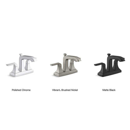 KOHLER Rubicon 4 " Centerset 2-Handle Bathroom Faucet in Vibrant Brushed Nickel