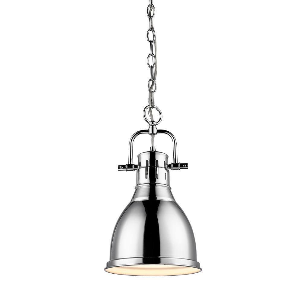 Golden Lighting Duncan Collection 1-Light Chrome Mini Pendant