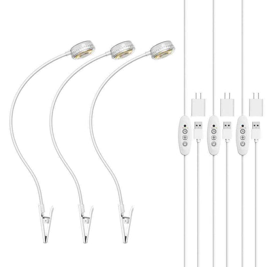 SANSI White Clip LED Grow Light Full Spectrum Dimmable Auto On/Off 4000K 3-Pack