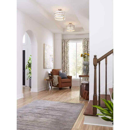 Progress Lighting Gulliver 17 in. 3-Light Galvanized Coastal Semi-Flush Light