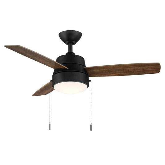 Hampton Bay Caprice 44 in. LED Indoor Matte Black Ceiling Fan w/ Light Kit