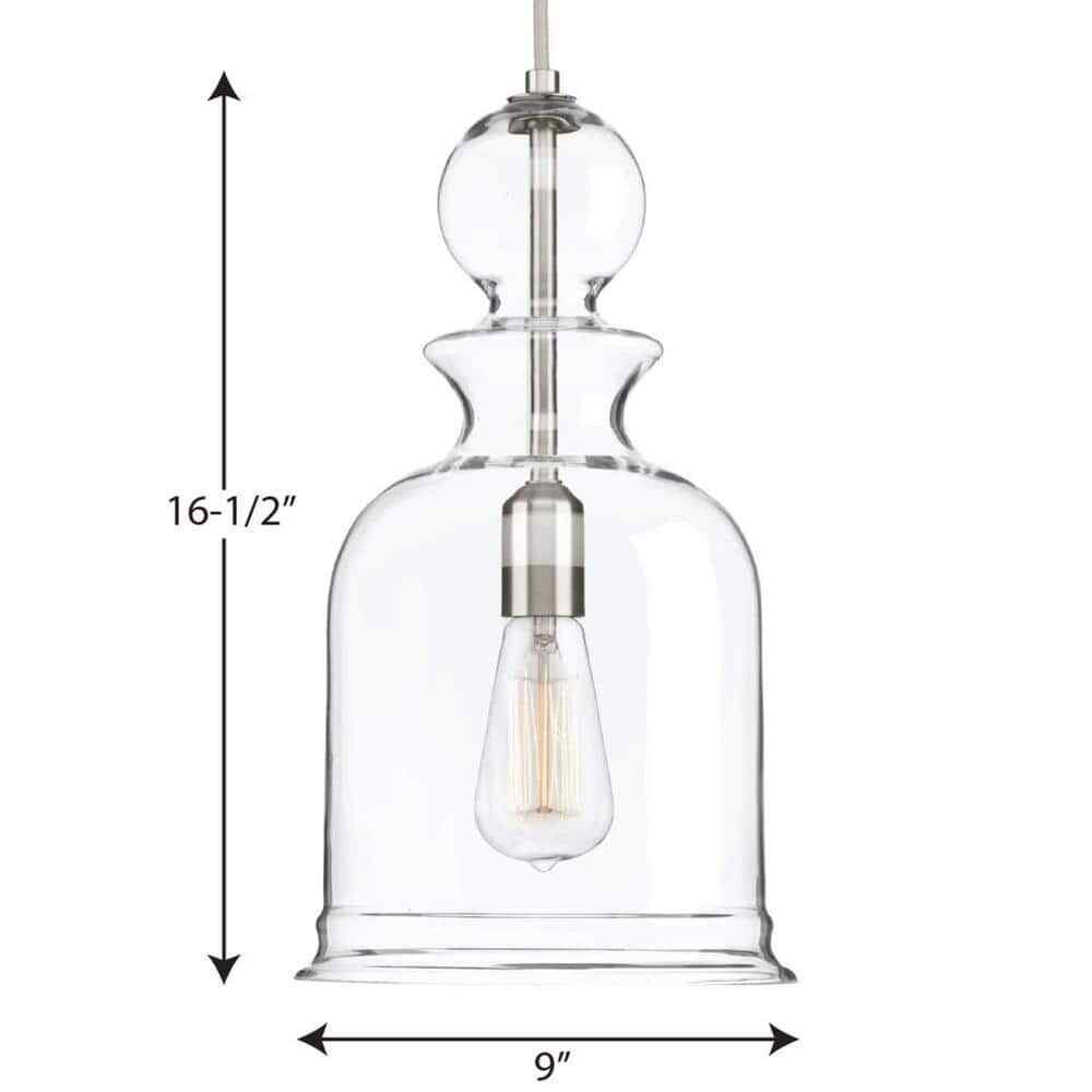 Progress Lighting Staunton Collection 9 in. 1-Light Brushed Nickel Pendant