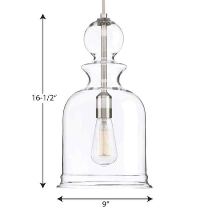 Progress Lighting Staunton Collection 9 in. 1-Light Brushed Nickel Pendant